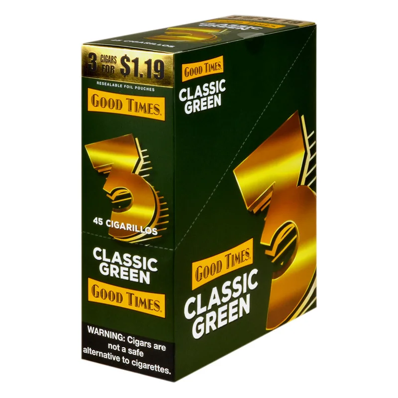 Good Times 45 Cigarillos 3 for $1.19 - Classic Green