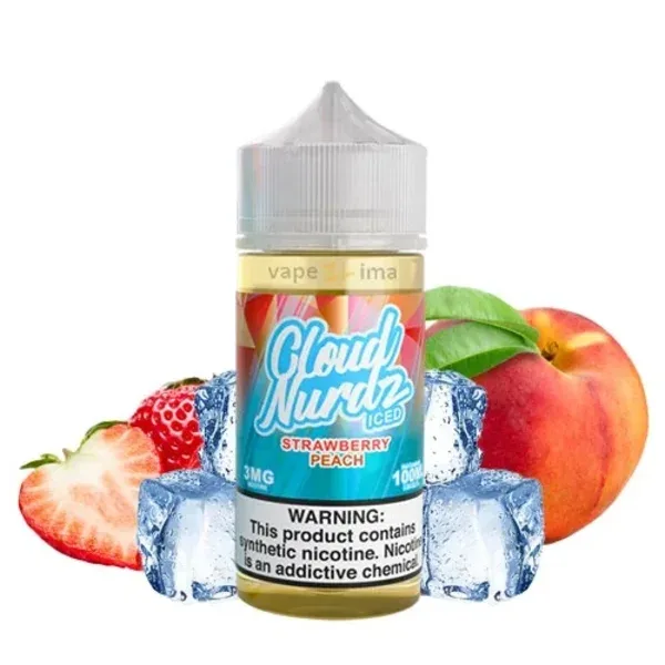 Cloud Nurdz 100mL - Strawberry Peach ICED 3mg