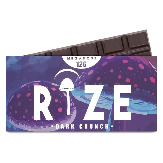 RIZE Chocolate Mushroom Bar - Dark Crunch MEGADOSE 12G (BOX)