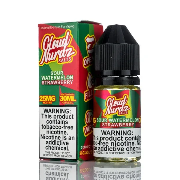 Cloud Nurdz 30ml - Sour Watermelon Strawberry 25mg