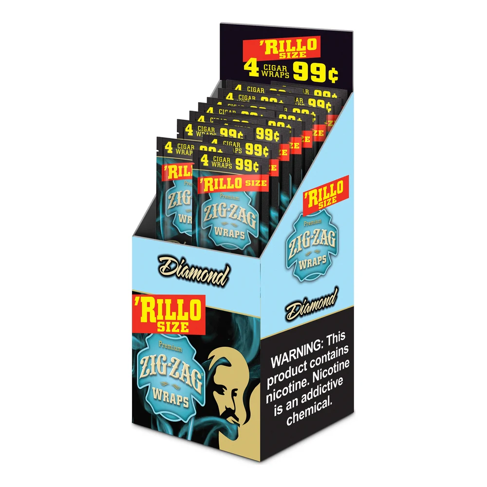 Zig Zag Rillo Size Cigar Wraps - Diamond