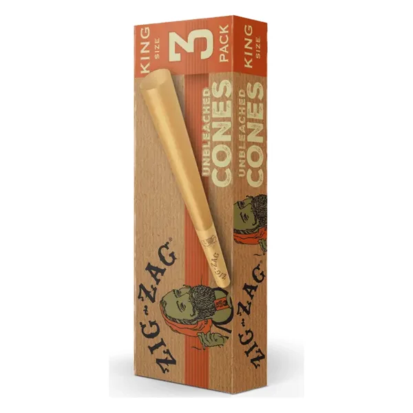 Zig Zag Paper Cones - Unbleached 99c Pre-Priced King - 1 Pack