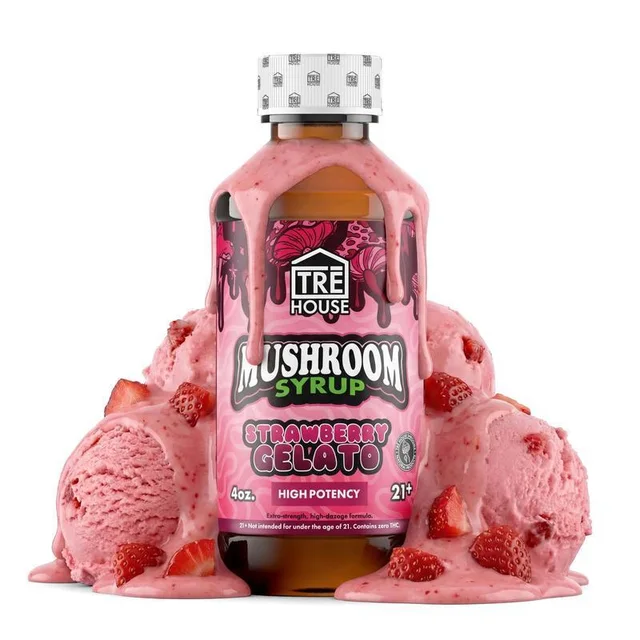 TRĒ House Mushroom Syrups — Strawberry Gelato