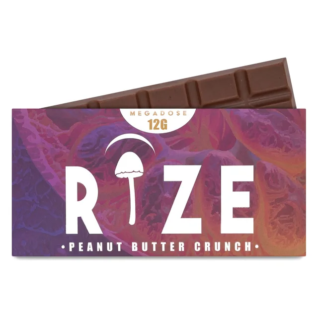 RIZE Chocolate Mushroom Bar - Peanut Butter Crunch MEGADOSE 12G (BOX)