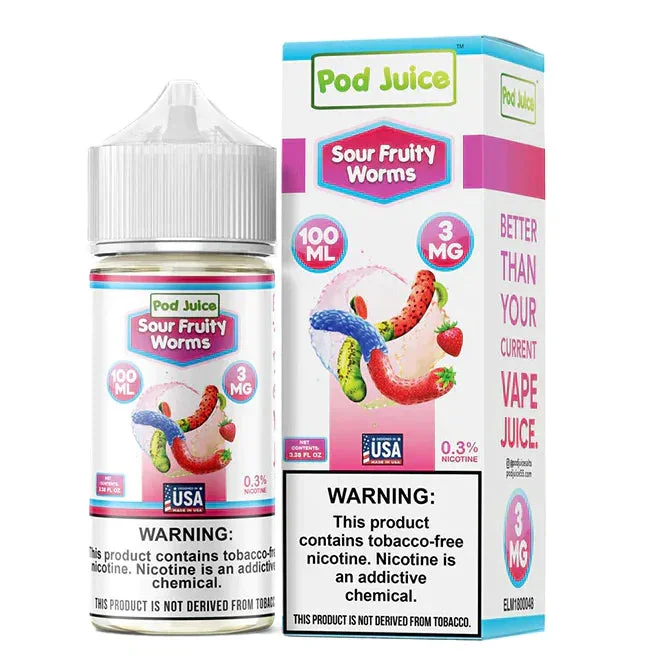 Pod Juice 100mL - Sour Fruity Worms 3mg
