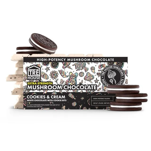 TRĒ House Mushroom Chocolate Bars — Cookies & Cream