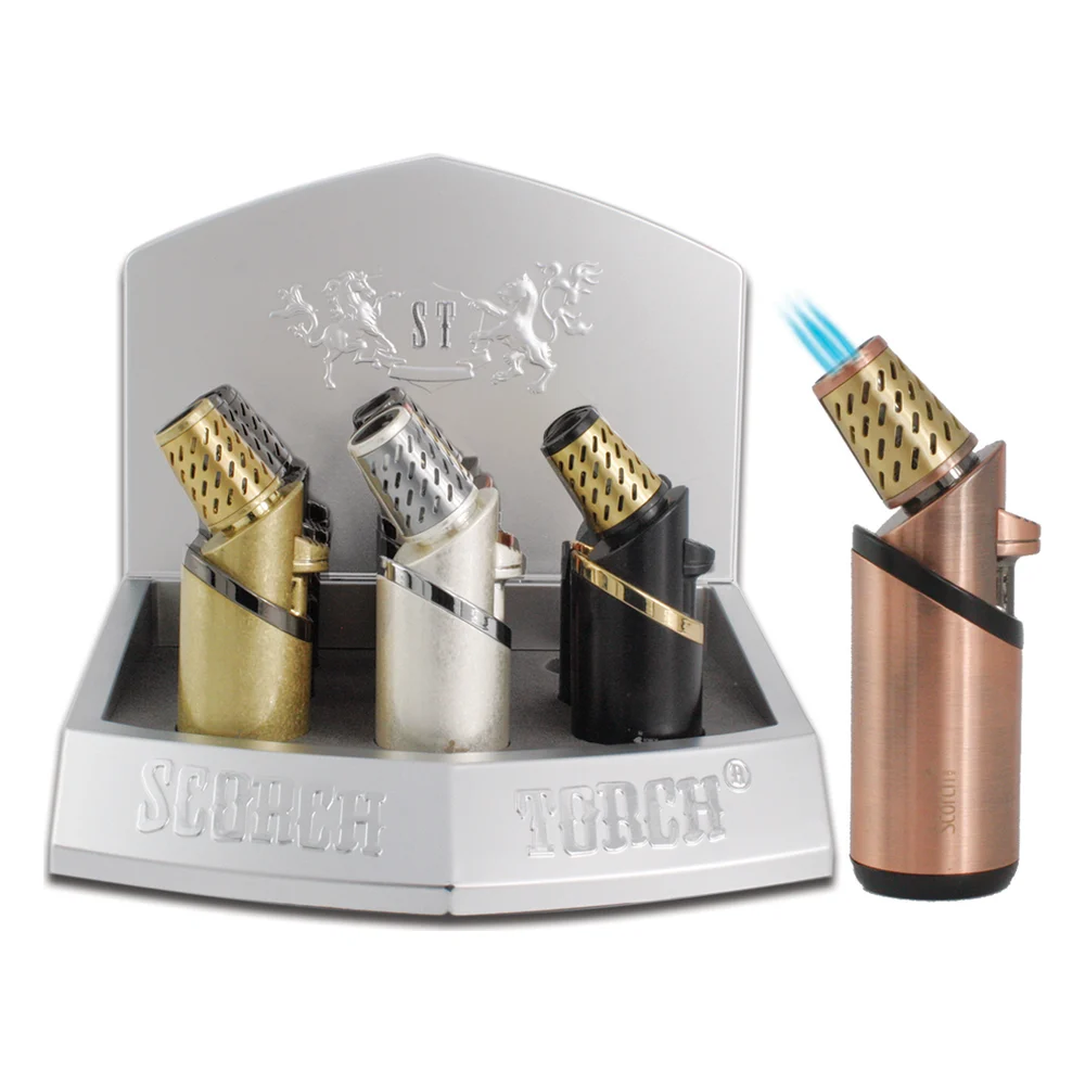 Scorch Torch Scorch Triple Torch & Blister Combos — 61731-3T · 4.5" Tank Triple Torch, 45° w/ Cigar Punch · 9/display