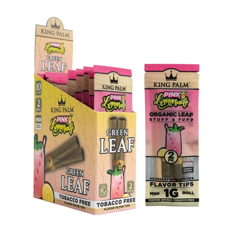 King Palm - Green Leaf Mini Pink Lemonade 2pk 10ct