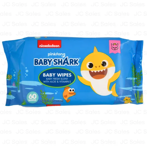BABY SHARK WIPES FRESH SCENT ALOE VERA 60 CT