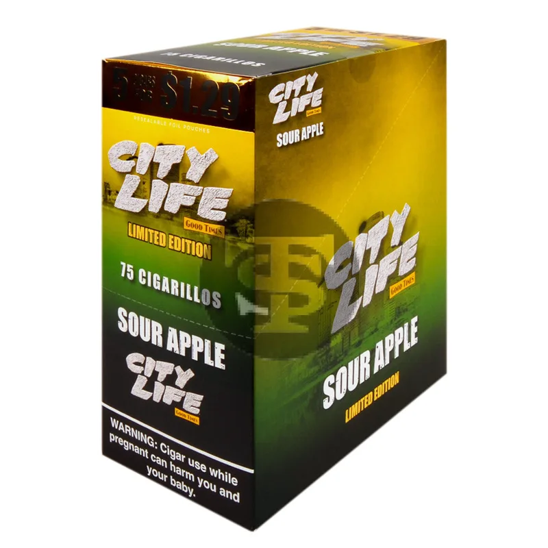 City Life Cigarillos 5 for $1.49 - Sour Apple