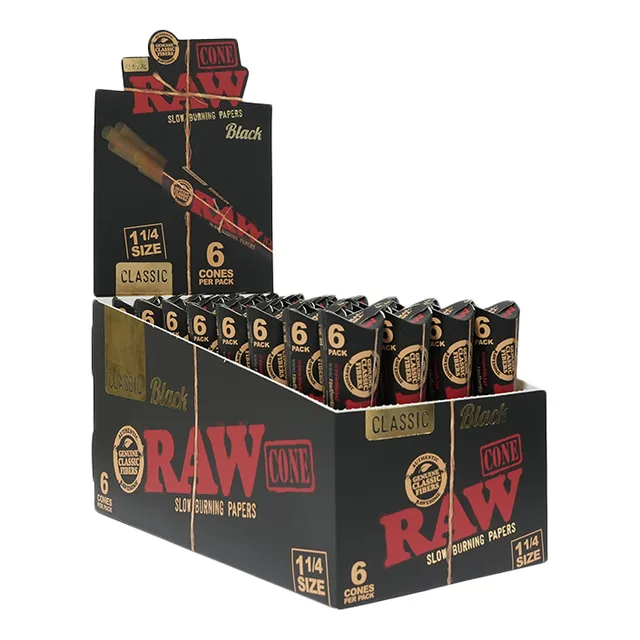 RAW Cones Black Cones — Black 1¼ Cones