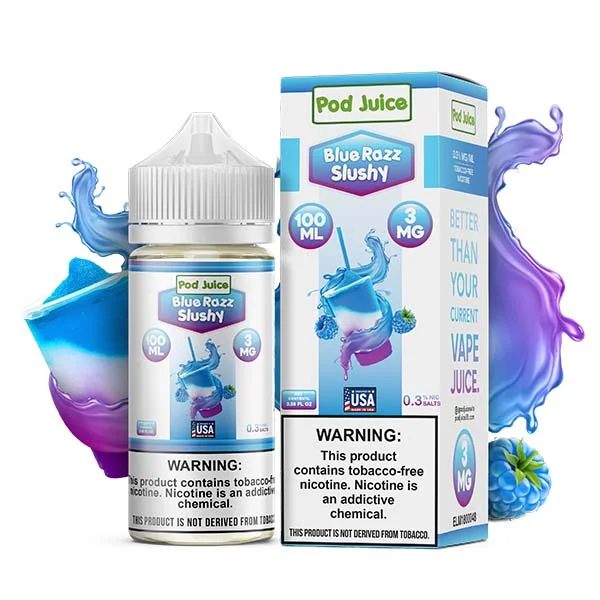 Pod Juice 100mL - Blue Razz Slushy 3MG