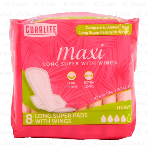 MAXI PADS LONG SUPER W/WINGS 8pads