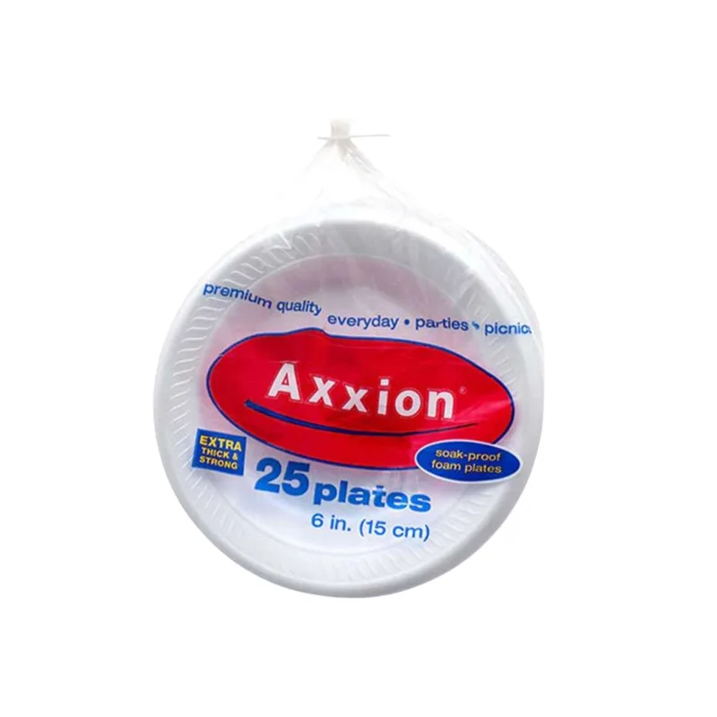 AXXION FOAM PLATE ROUND 6" WHITE 25 CT