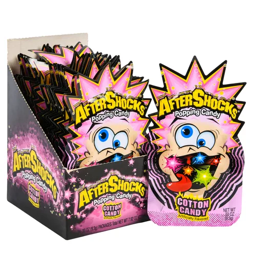 AFTERSHOCKS POPPING CANDY COTTON CANDY .33 OZ. 24CT.