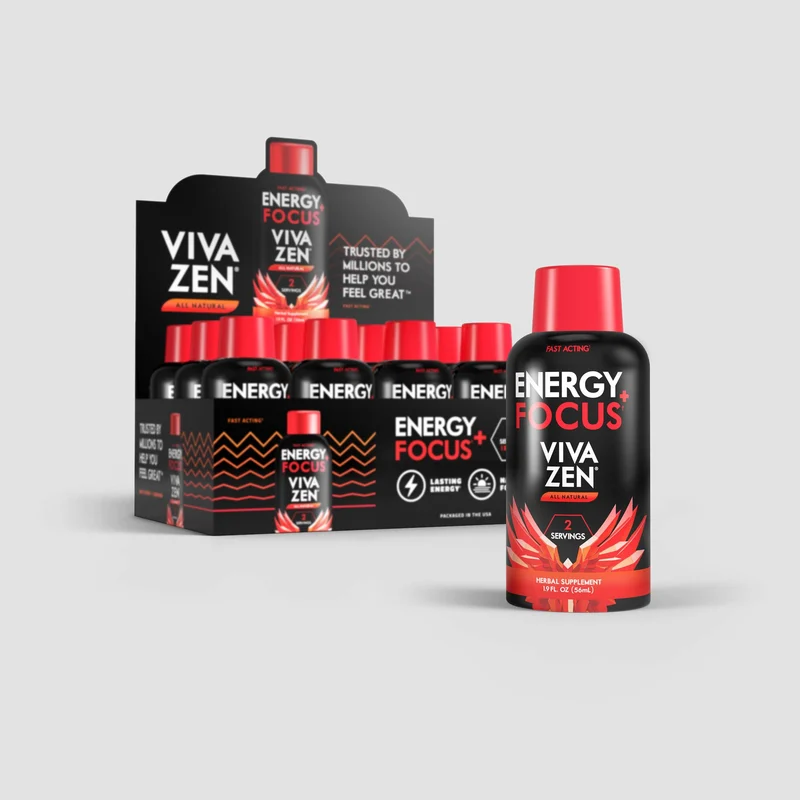 Viva Zen Botanical Shots · 2 oz · 12ct — Original Energy + Focus · 40mg MIT