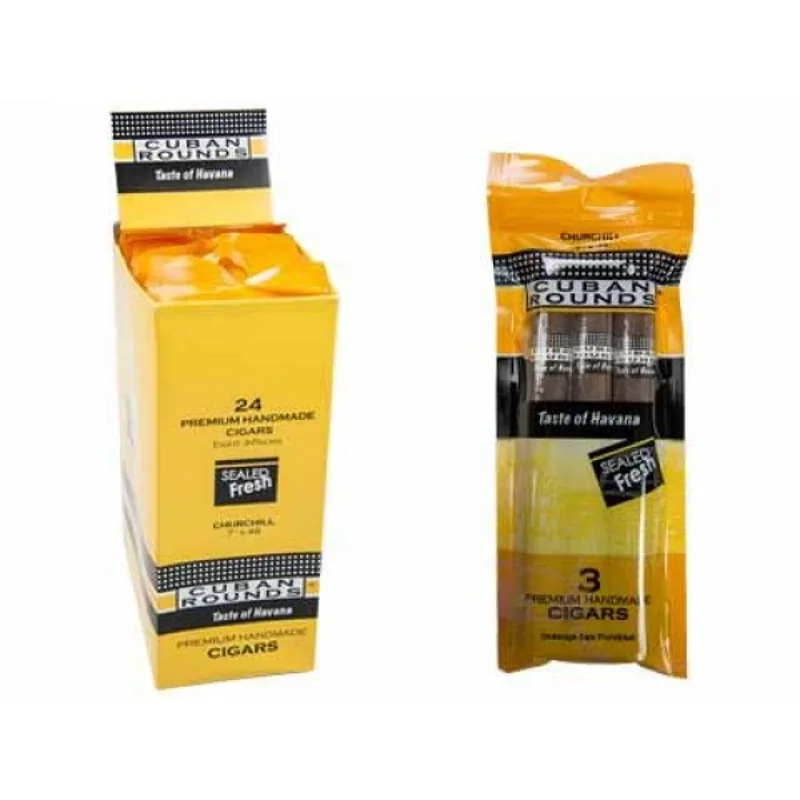 Cuban Rounds Fresh Packs · 24 Cigars — Churchill Natural