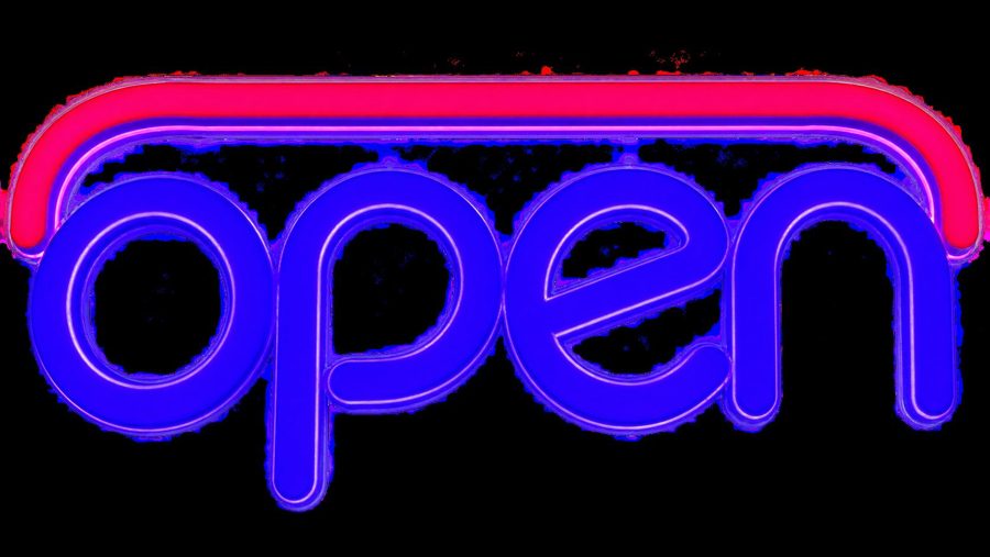 Open LED Sign (Blue & Red)