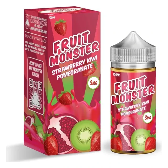 Monster Vape Labs 100mL - Fruit Monster Strawberry Kiwi Pomegranate 3mg