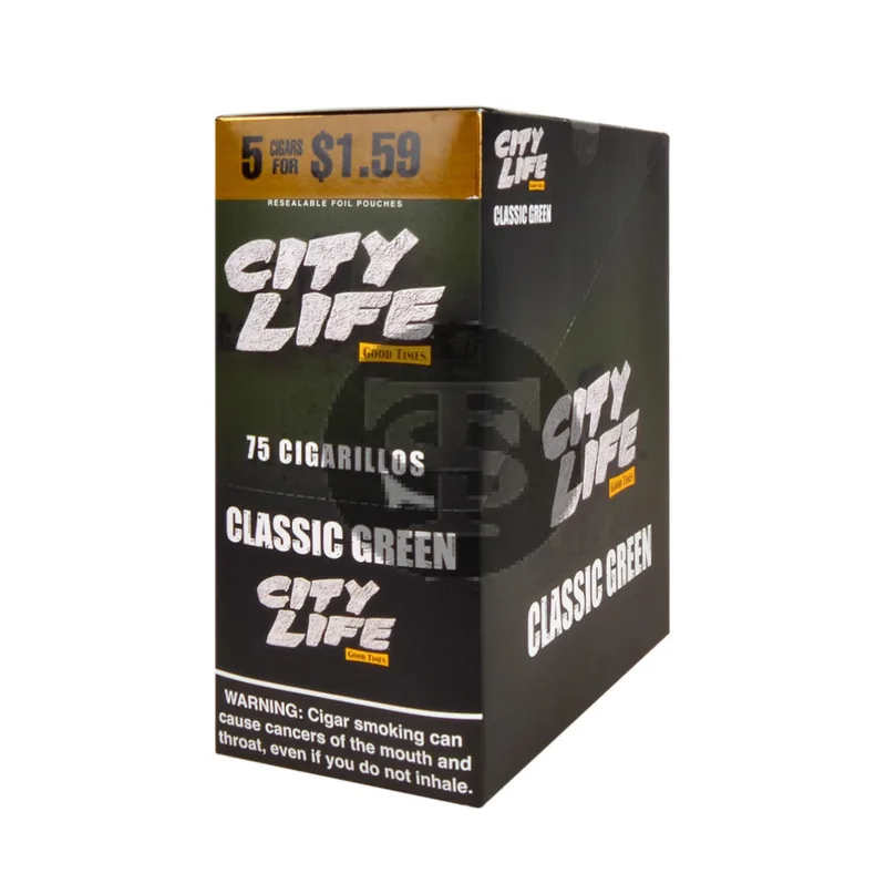 City Life Cigarillos 5 for $1.49 - Classic Green