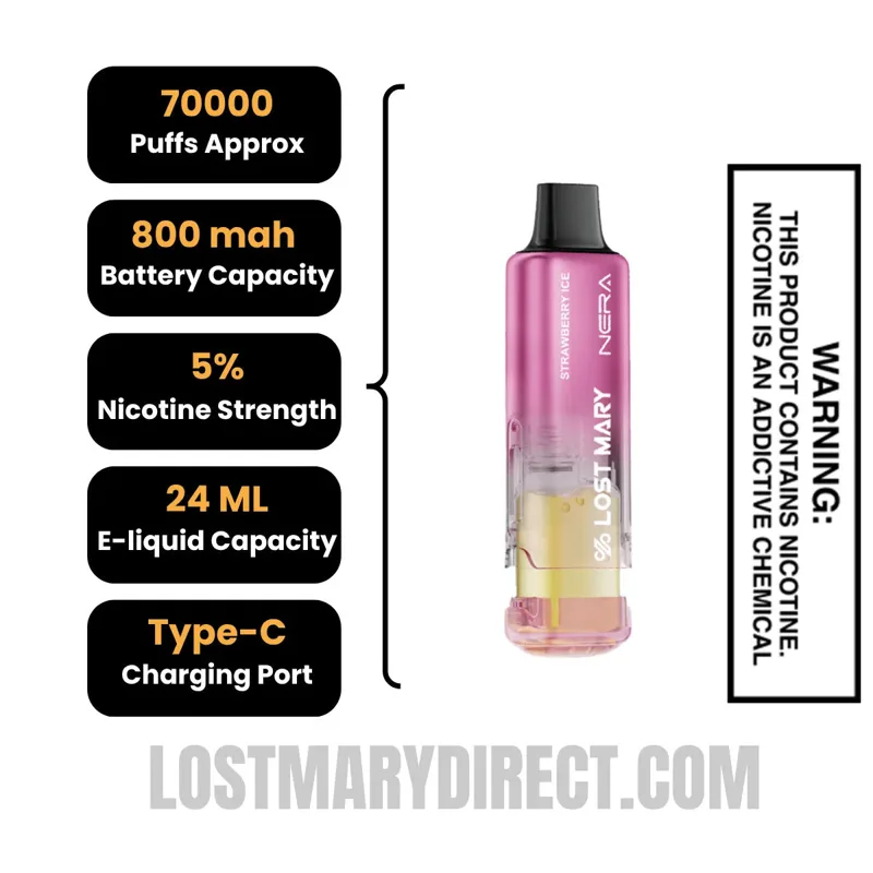 Lost Mary Nera Pods 70K - Strawberry Ice