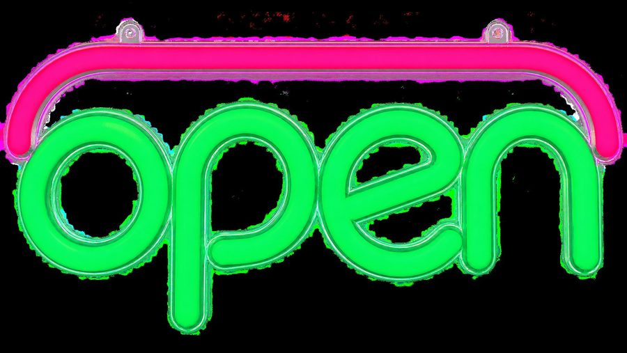 Open LED Sign (Green & Red)