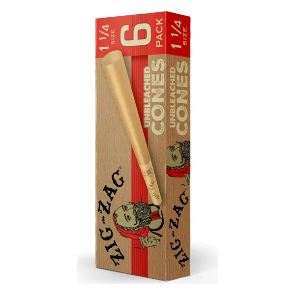 Zig Zag Paper Cones - Unbleached 99c Pre-Priced 1 1/4 - 2 Pack