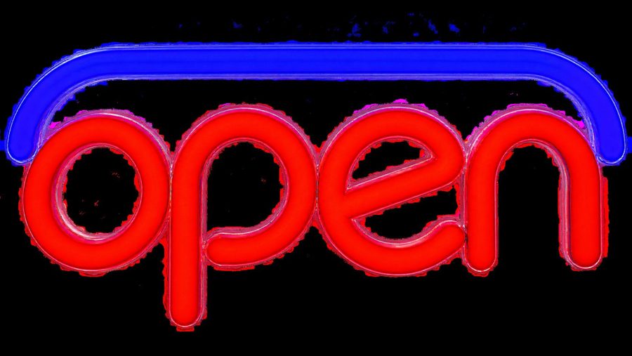 Open LED Sign (Red & Blue)