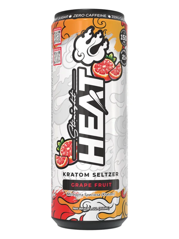 Heat 150mg Kratom Seltzer — Grapefruit