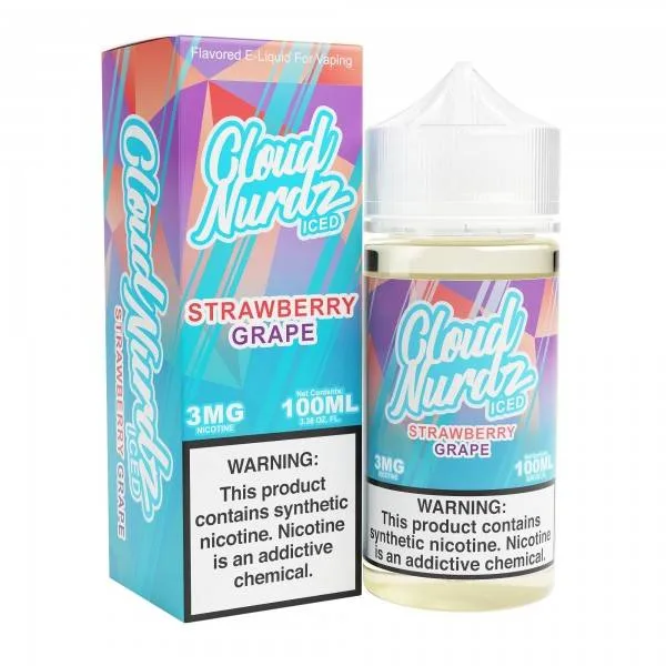 Cloud Nurdz 100mL - Grape Strawberry ICED 3mg