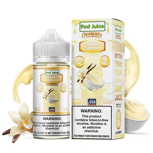 Pod Juice 100mL - Desserts Golden Custard 3MG
