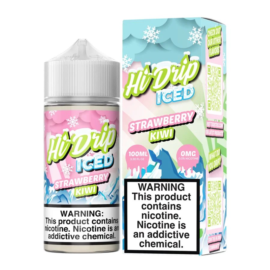 Hi Drip Iced Freebase 100mL — Strawberry Kiwi Iced