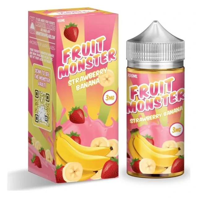 Monster Vape Labs 100mL - Fruit Monster Strawberry Banana 3mg