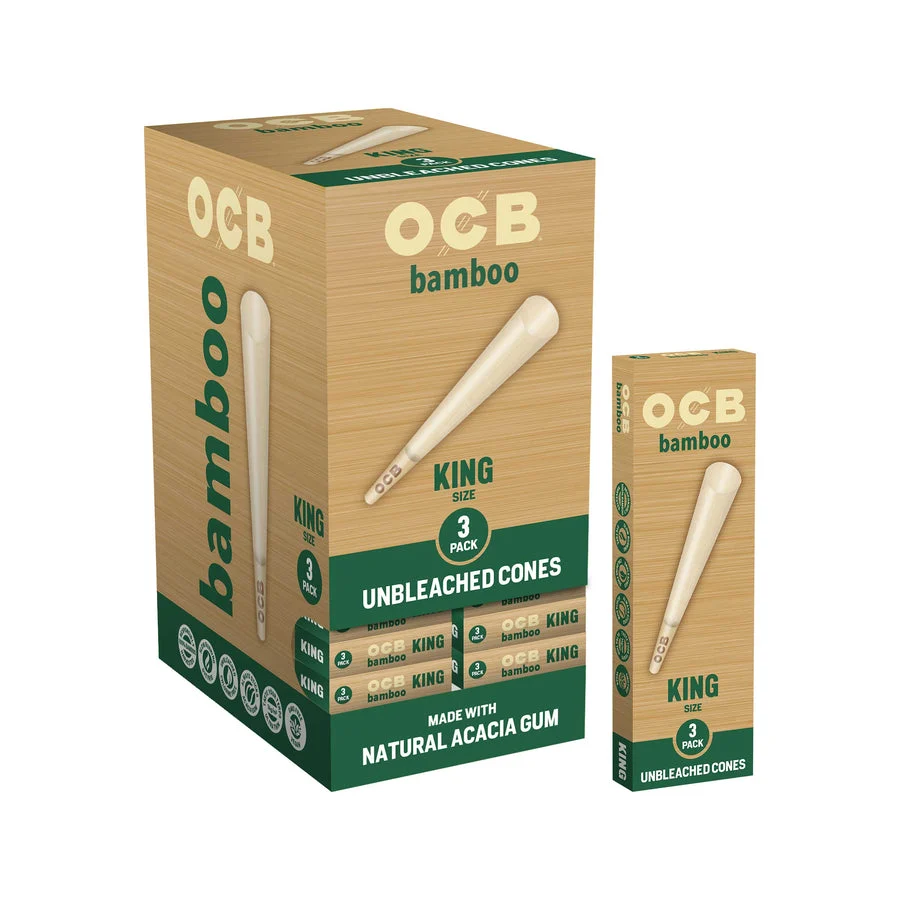 OCB - Bamboo Cone King Size 3pk