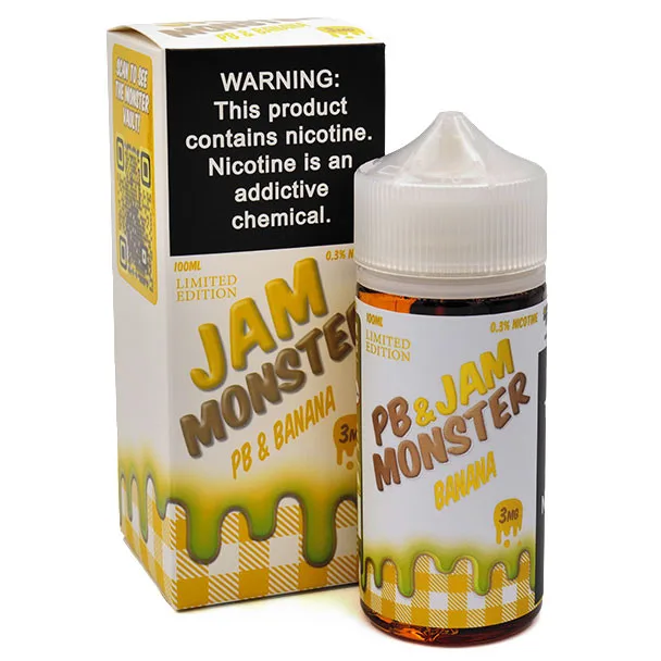 Monster Vape Labs 100mL - PB & JAM Banana Monster 3mg