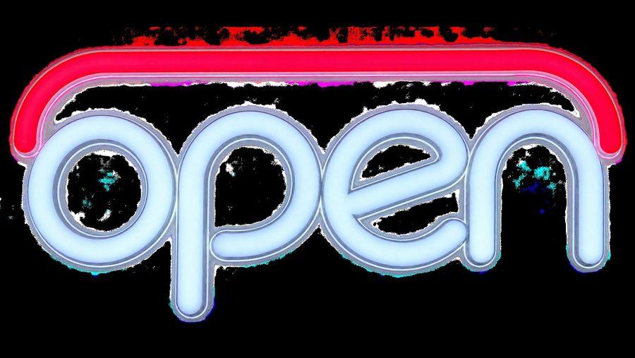 Open LED Sign (White & Red)