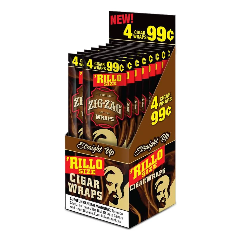Zig-Zag Tobacco Zig-Zag Rillo Size Cigar Wraps · 15 × 4 — Straight Up