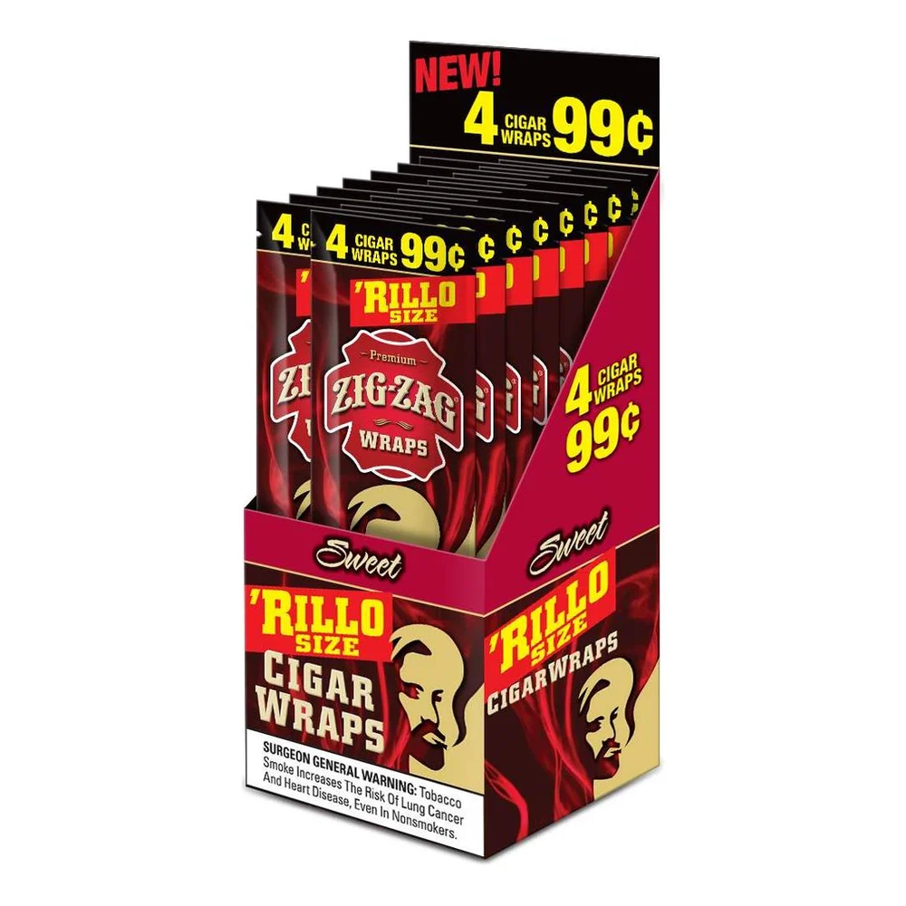 Zig Zag Rillo Size Cigar Wraps - Sweet
