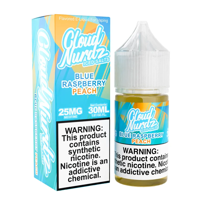 Cloud Nurdz 30ml - Blue Raspberry Peach ICED 25mg