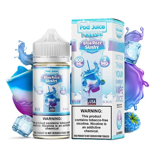 Pod Juice 100mL - Blue Razz Slushy FREEZE 3MG
