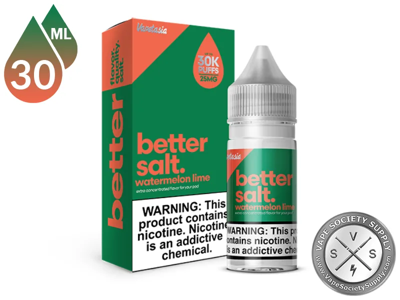 Vapetasia Better Salts 30ml - Watermelon Lime 25mg
