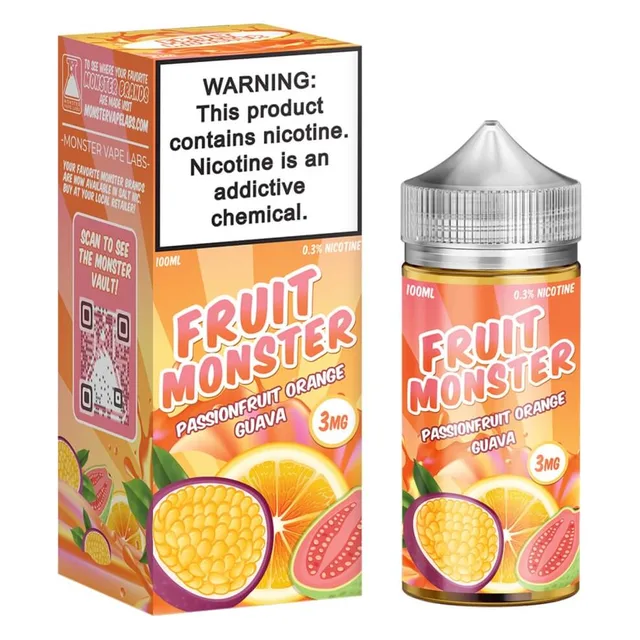 Monster Vape Labs 100mL - Fruit Monster Passionfruit Orange Guava 3mg